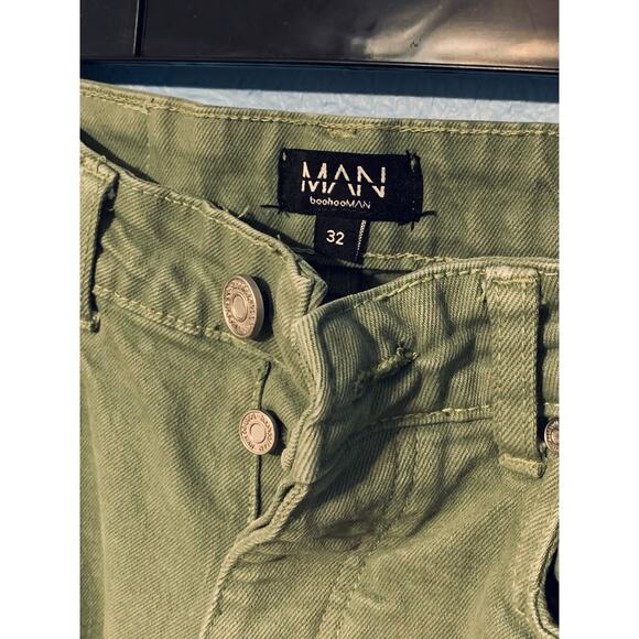 Man Boohoo Man Army Green Jeans - Size 32 - Picture 3 of 8